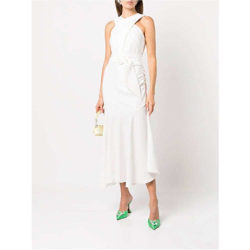 Sachin & Babi $495 White Naomi Asymmetric Midi Cocktail Dress
